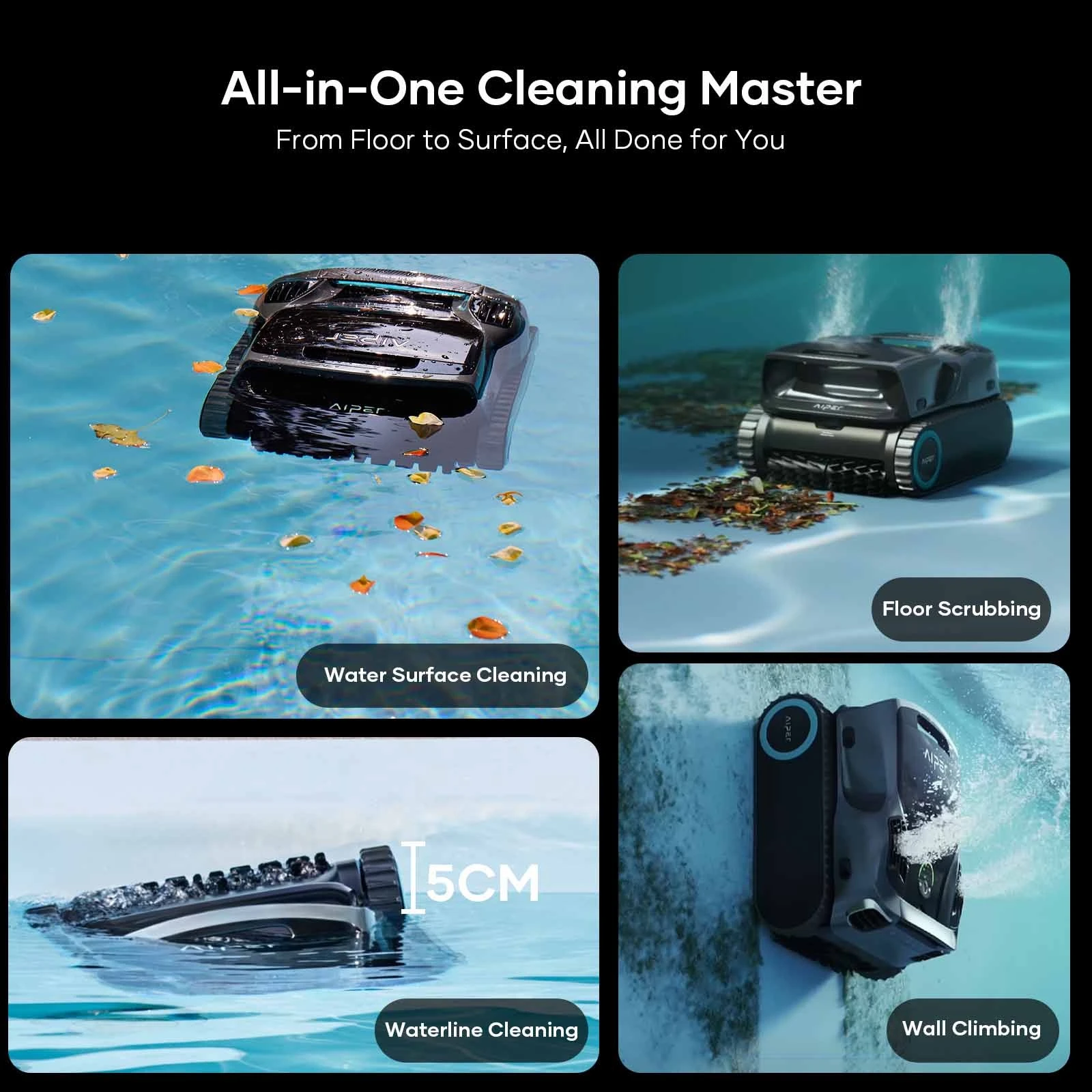 Robot de piscine Aiper SCUBA X1 Pro Max sans fil - Autre vue